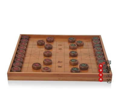 中國象棋套裝紅木楠竹激光刻線雙面象棋圍棋棋盤碳化帶邊框
