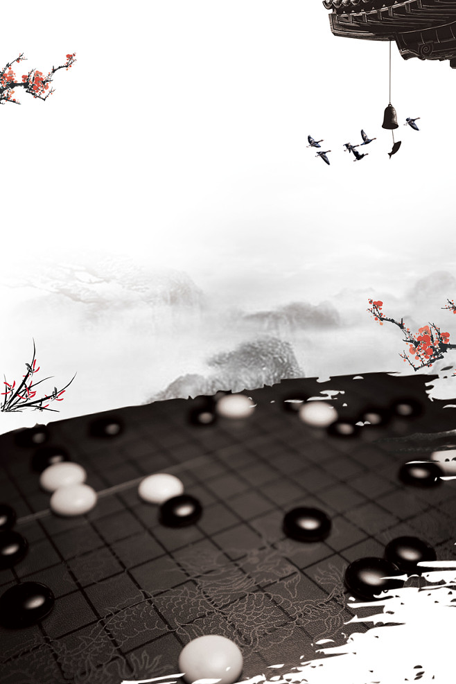 圍棋文化海報背景高清素材 中國風 圍棋 .